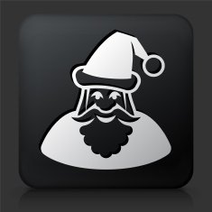 Black Square Button with Santa Clause Icon