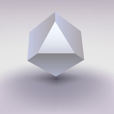 Cube with cropped center place for text