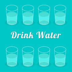 Drink more water Glasses set Infographic Flat design