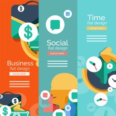 Set of flat design universal web concepts N3