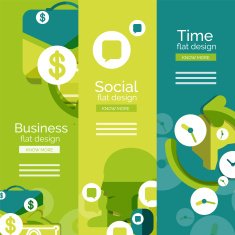 Set of flat design universal web concepts N4