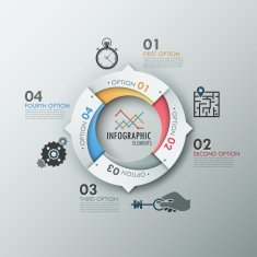Modern infographics options banner N255