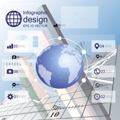 infographic with icons set for business design