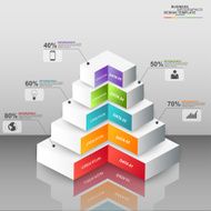 Abstract 3D digital business pyramid infographic N3