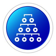 Organization Chart icon on a round button - StickerSeries N2
