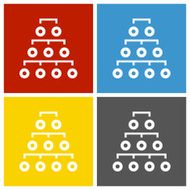 Organization Chart icon on square buttons - SquareSeries N2