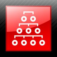 Organization Chart icon on a square button - SleekSeries N2