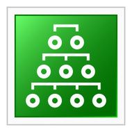 Organization Chart icon on a square button - FlatSeries N2