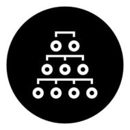 Organization Chart icon on a round button - DimSeries N2