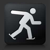 Black Square Button with Speed Skating