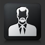 Black Square Button with Male Face