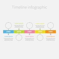 Timeline ribbon Infographic empty dash line circles text Template Flat