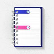Notepad with two labels