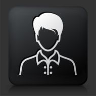 Black Square Button with Male Face Icon N43