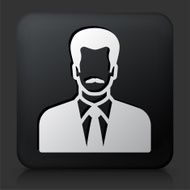 Black Square Button with Male Face N2
