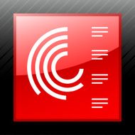 Radial Chart icon on a square button - Sleek Series N2