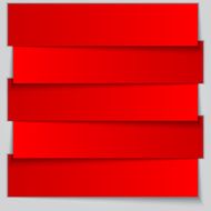 Vector red paper banner list