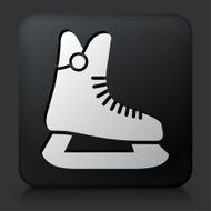 Black Square Button with Ice Skates N2