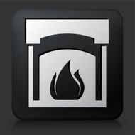 Black Square Button with Fireplace