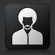 Black Square Button with Male Face Icon N45