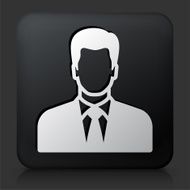 Black Square Button with Male Face N3