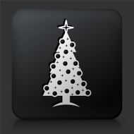 Black Square Button with Christmas Icon N2