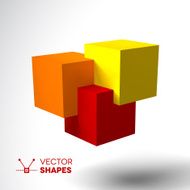 Logo with bright colored cubes