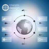 infographic with unfocused background and icons set for business design