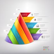 Modern cone 3d staircase diagram business
