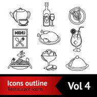 Restaurant Food Icons Outline N2