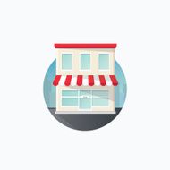 Vector icon in flat style - shop
