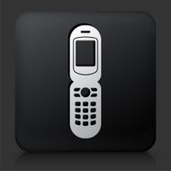 Black Square Button with Cellphone Icon