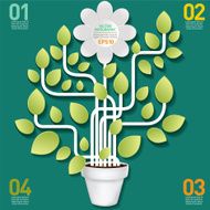 White Flower And Vines Infographic On A Wood Base N2