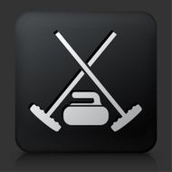 Black Square Button with Curling Gear