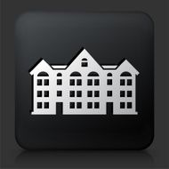 Black Square Button with Aparment Buildings