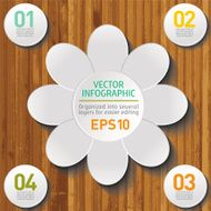 White Flower Infographic On A Wood Base N2