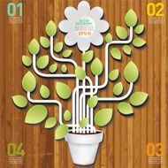 White Plant Vines Infographic On A Wood Base N2