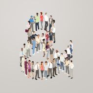 People forming ampersand