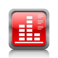 Bar Graph icon on a square button N107