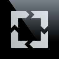 Chevron Chart icon on a black background N26
