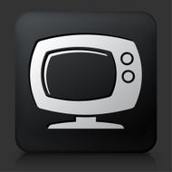 Black Square Button with Television Icon
