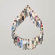 People forming droplet shape