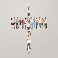 People forming cross