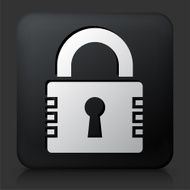 Black Square Button with Security Lock Icon N11