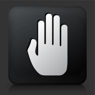 Black Square Button with Palm Icon