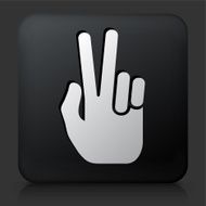 Black Square Button with Two Fingers