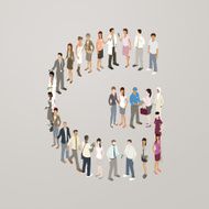 People forming the letter G