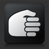 Black Square Button with Fist Icon