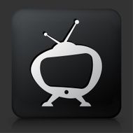 Black Square Button with Television Icon N2
