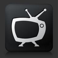 Black Square Button with Television Icon N3